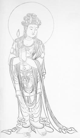 「自在容顏－菩薩的畫像」中其一作品 （奚淞先生提供）