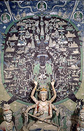 圖22:〈五十一面千手千眼觀世音經變〉展現西夏人難得一見到的社會面貌。（敦煌研究院網頁圖片）