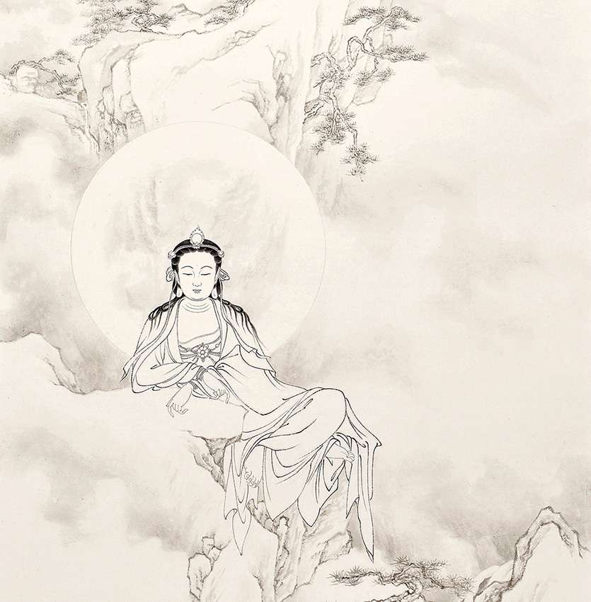 隨《自在觀音》安住山水之間淨意畫佛修行──「以畫相會」佛畫與山水的