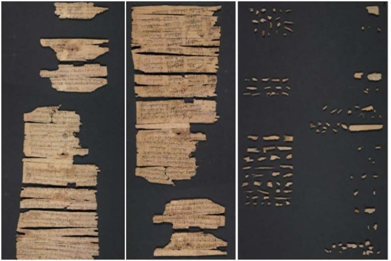 這份樺樹皮手抄本是關於三世佛的記載，講述十三位過去佛、本師釋迦牟尼及未來佛彌勒菩薩的故事（圖：美國國會圖書館）