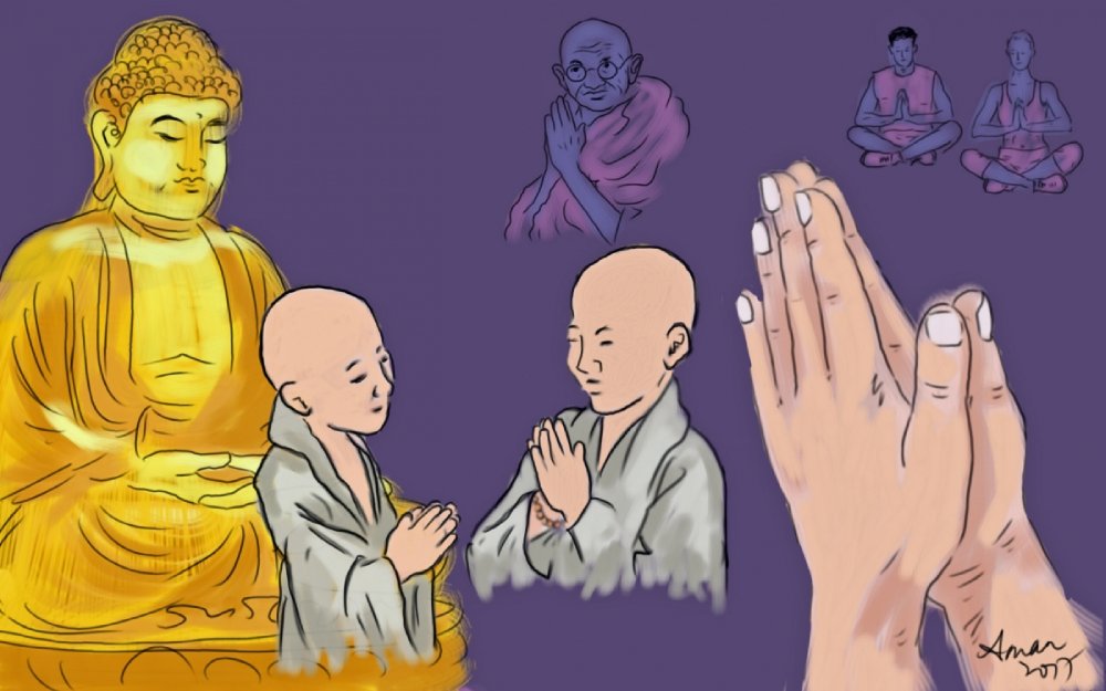 合掌示禮不單見於印度文化,還遍及亞洲各個地區,在人們日常生活中隨處可見。