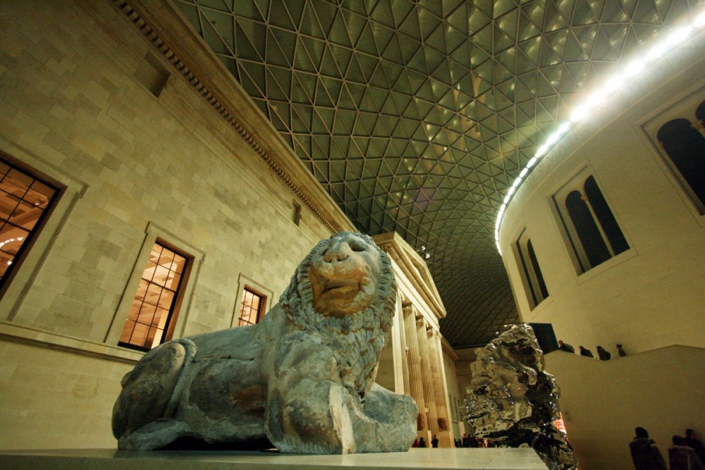 發現於1858年的公元前2世紀古希臘獅子像（Knidos獅子），現存於英國博物館（圖：駱慧瑛）。