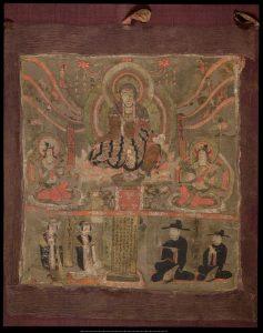 敦煌莫高窟出土地藏王菩薩絹畫（圖：英國博物館，1919,0101,0.19）