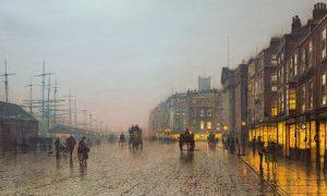這是畫家John Atkinson Grimshaw 的作品Liverpool from Wapping (1885) 。Alexandra Harris 書中有引用這一作品。