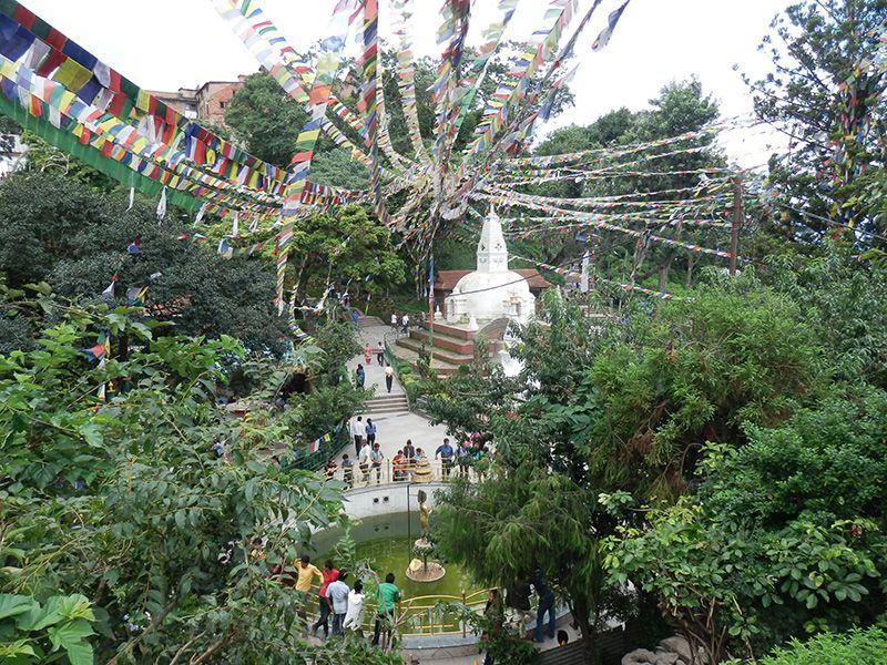 佛塔山腰入口處建成了一個優美的公園