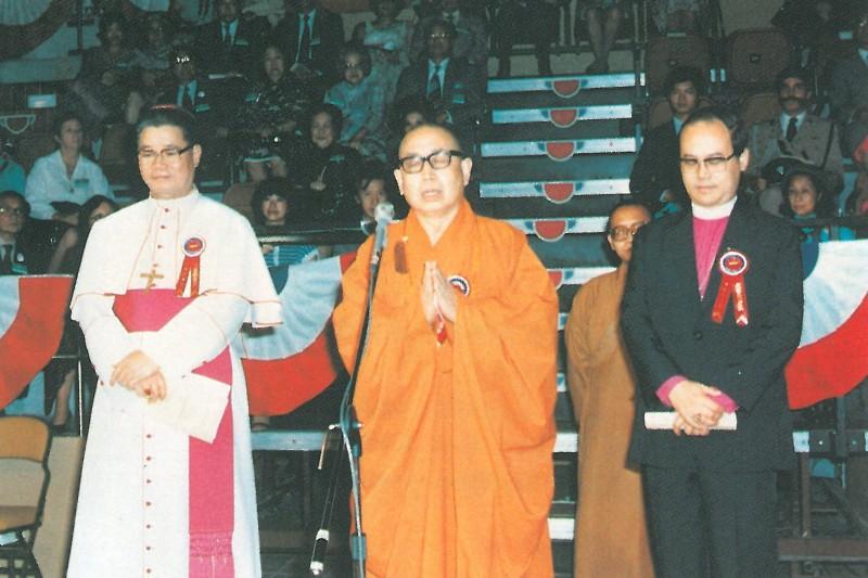 覺光長老一直推動與其他宗教相互學習，圖為六宗教領袖交流會活動。（圖：香港佛教聯合會）