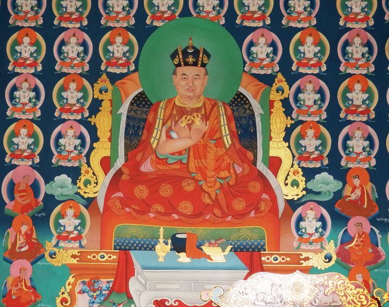 第十六世大寶法王讓炯立佩多傑(Rangjung Rigpe Dorje「自生本覺金剛」，1924─1981)。筆者攝於尼泊爾Dabzang Rinpoche寺院。
