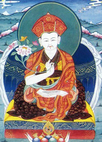 西藏大成就者Karma Chagme (1613─1678)，其名作《清淨極樂剎土願文》廣為藏傳佛教各派尊崇。
