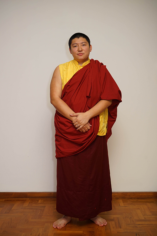 帕秋仁波切（Phakchok Rinpoche）是達隆噶舉派的領袖，也是寧瑪派秋林新伏藏的傳承持有者，應佛門網邀請而特地拍下這些照片。作為在家上師的他，全身法衣都是紅、黃色，下袍正面沒有摺疊；一般寧瑪派僧人，下袍正面有兩處摺疊，噶舉派僧人則有三處。