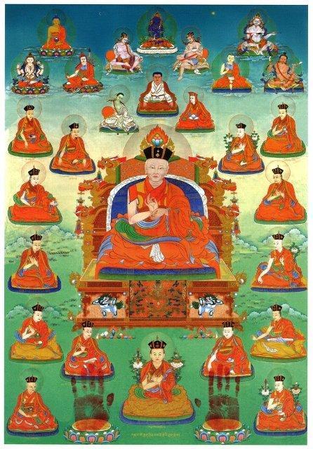 歷世大寶法王(中央者為第一世噶瑪巴杜松虔巴)