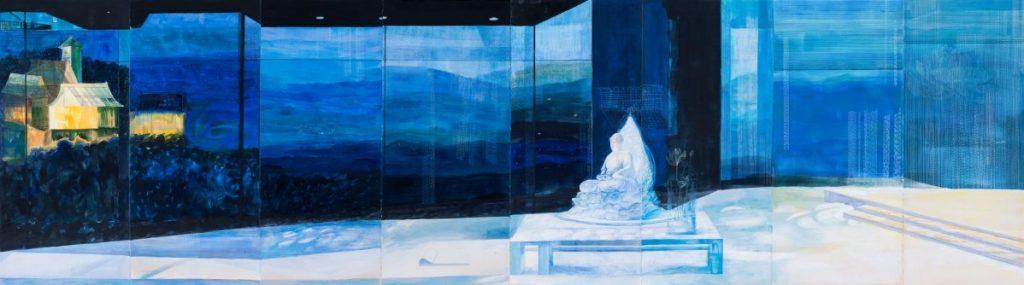 修行的妙境－－大嶼山觀音寺 水彩及耐光木顏色筆紙本 117 x 53cm x8 （2008-2016）