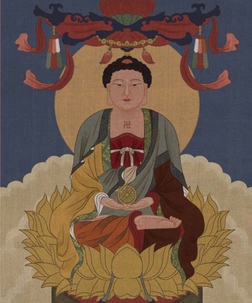 手持法輪的藥師佛