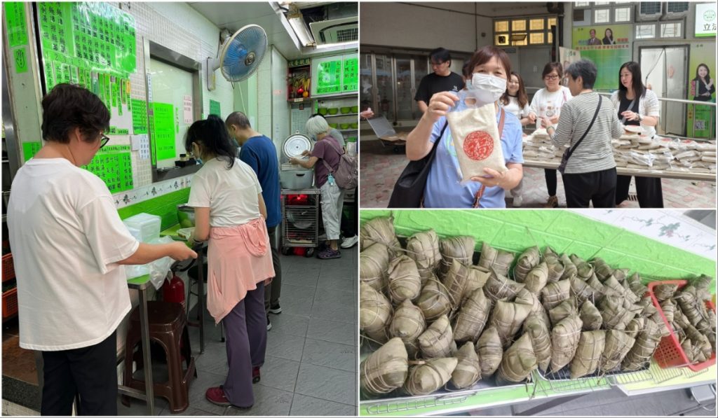 長沙灣屬老區，長者人口比較多，小店跟前區議員及社福機構合作布施派飯派米，讓不少街坊受惠（圖：佛友源素食）。
