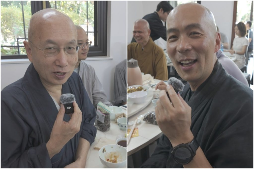 衍空法師(左圖)及衍偉法師(右圖)十分欣賞素宴上的菜式,尤其喜歡一道素湯。