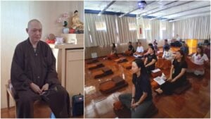 生命盛筵禪修班早前正式展開新一年課程，由定泉法師主講，向大眾推廣禪修實踐（圖：佛教大光慈航中學）。